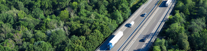Grüne Lieferkette: LKW transportieren Güter