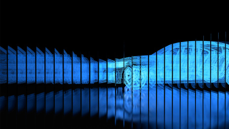 KI im Automotive Bereich: Blaues Auto wird durchleuchtet