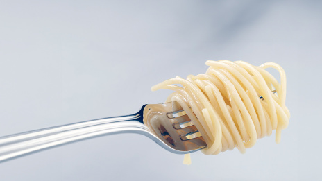 Spaghetti auf einer Gabel